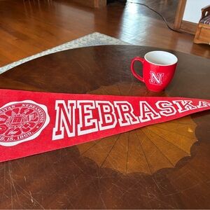University of Nebraska large Pennant and ceramic Mug Set